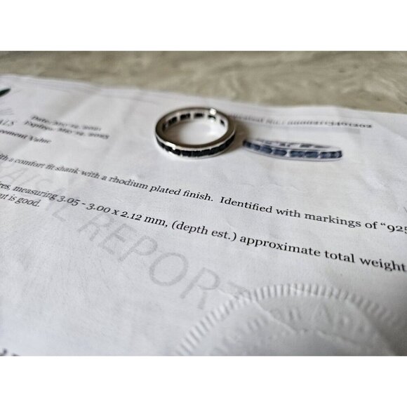 Sterling Silver Infinity Band With 24 Black Sapphires - Picture 9 of 12